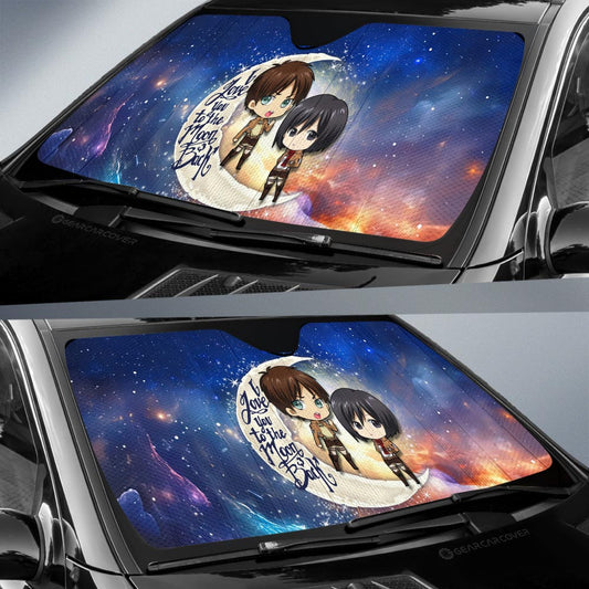 Eren And Mikasa Car Sunshade Custom Car Accessories - Gearcarcover - 2