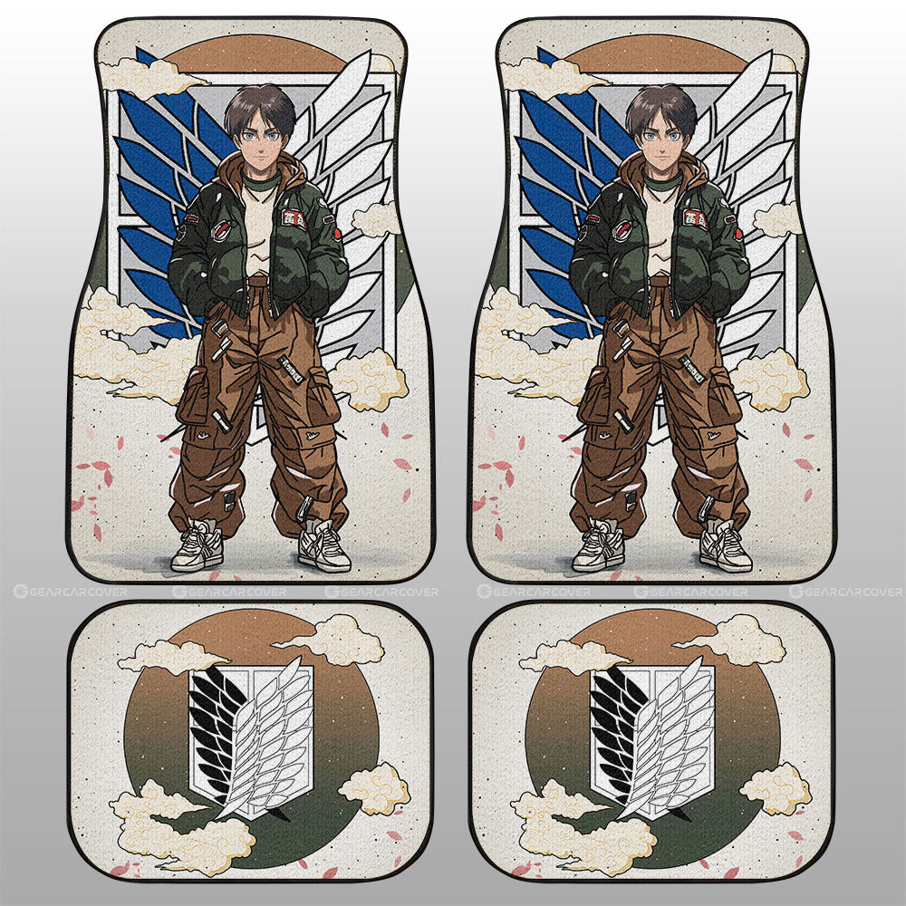 Eren Yeager Car Floor Mats AOT Collection - Gearcarcover - 1