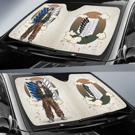 Eren Yeager Car Sunshade AOT Collection - Gearcarcover - 2