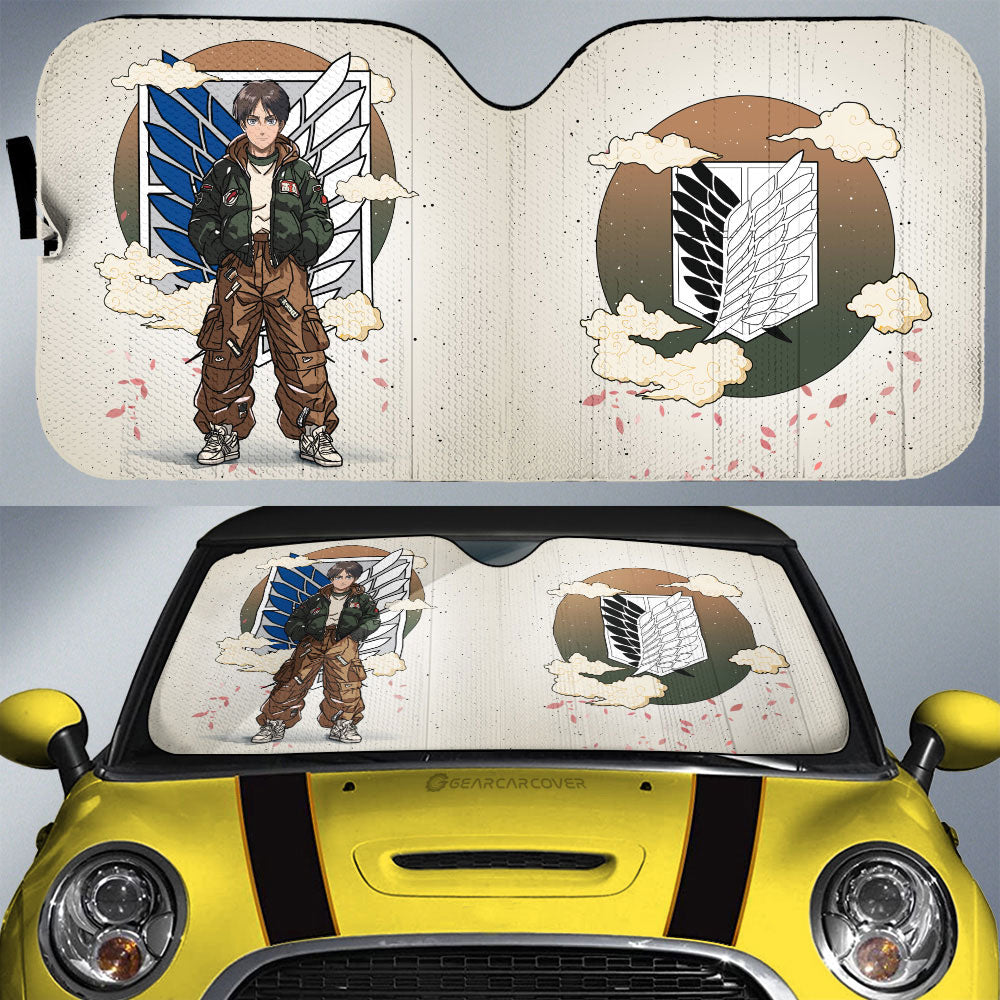 Eren Yeager Car Sunshade AOT Collection - Gearcarcover - 1