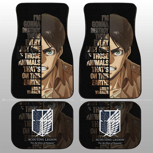 Eren Yeager Quotes Car Floor Mats Custom Car Accessories - Gearcarcover - 2
