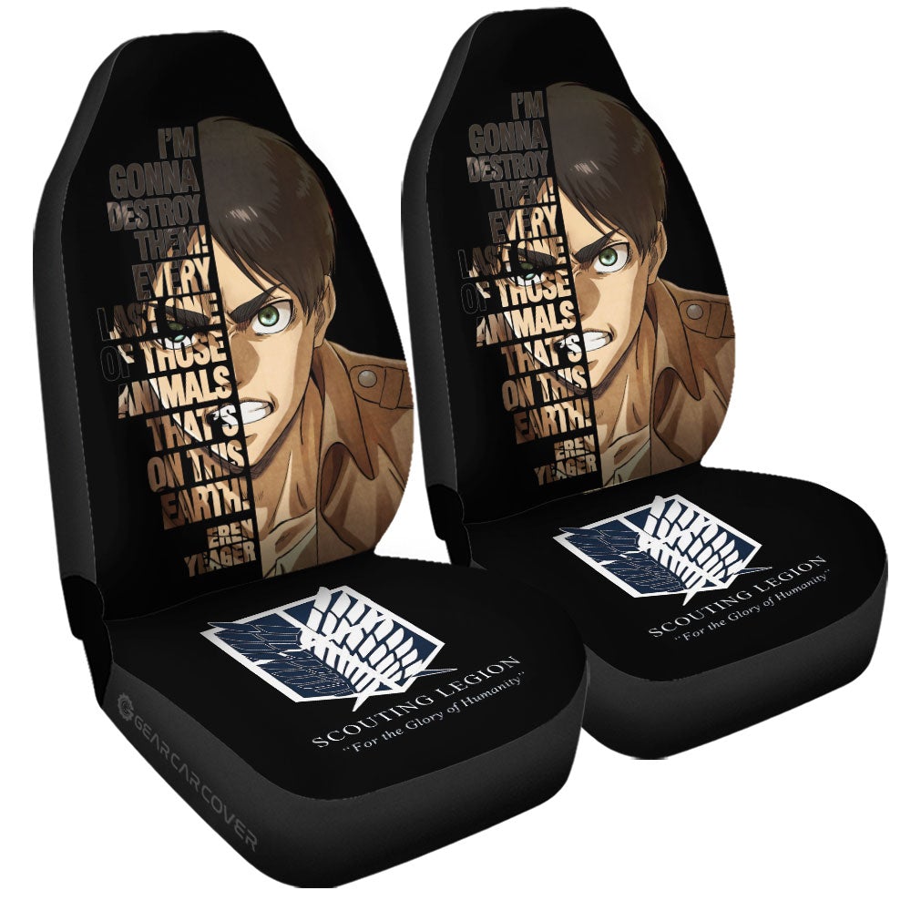 Eren Yeager Quotes Car Seat Covers Custom Car Accessories - Gearcarcover - 3