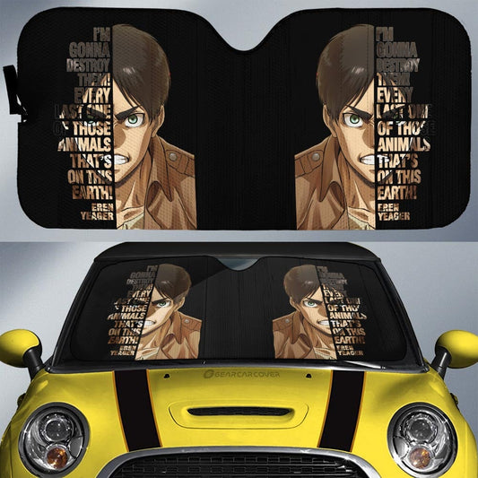 Eren Yeager Quotes Car Sunshade Custom Car Accessories - Gearcarcover - 1