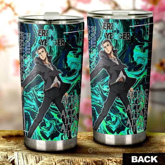 Eren Yeager Tumbler Cup Custom Attack On Titan Car Accessories - Gearcarcover - 2