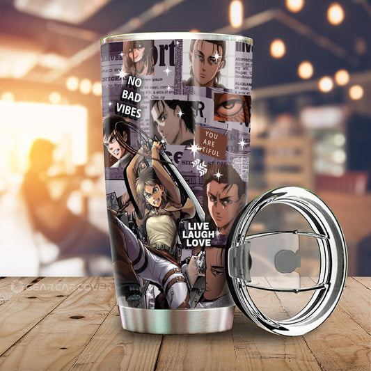 Eren Yeager Tumbler Cup Custom Car Interior Accessories - Gearcarcover - 1