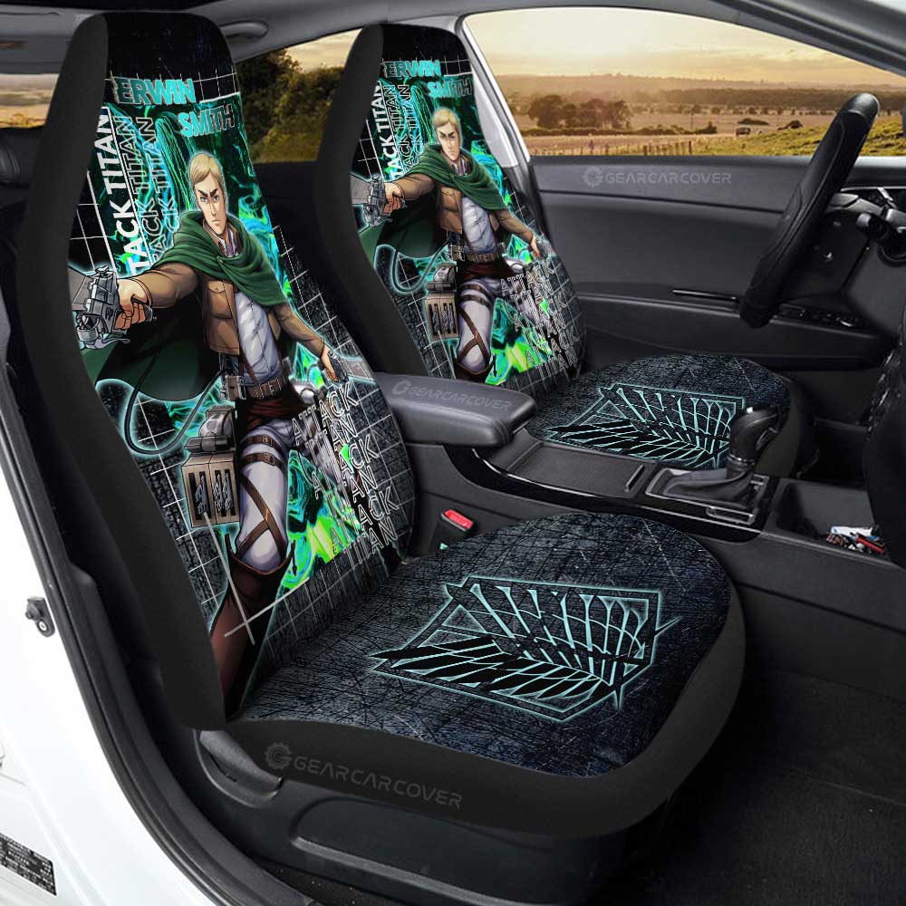 Erwin Smith Car Seat Covers Custom Attack On Titan Car Accessories - Gearcarcover - 2