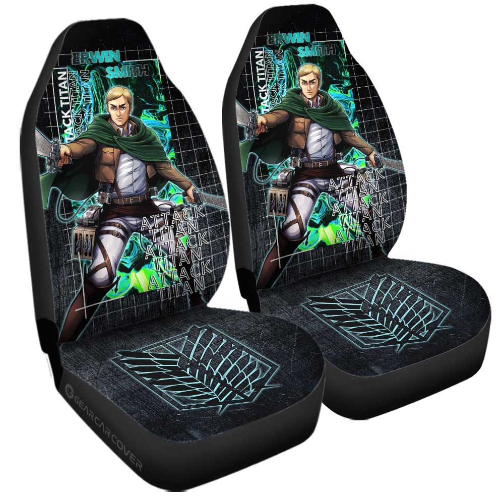 Erwin Smith Car Seat Covers Custom Attack On Titan Car Accessories - Gearcarcover - 3