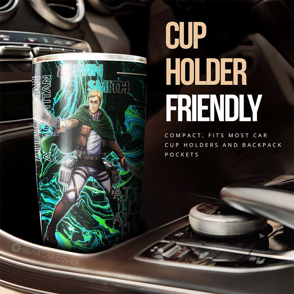 Erwin Smith Tumbler Cup Custom Attack On Titan Car Accessories - Gearcarcover - 3