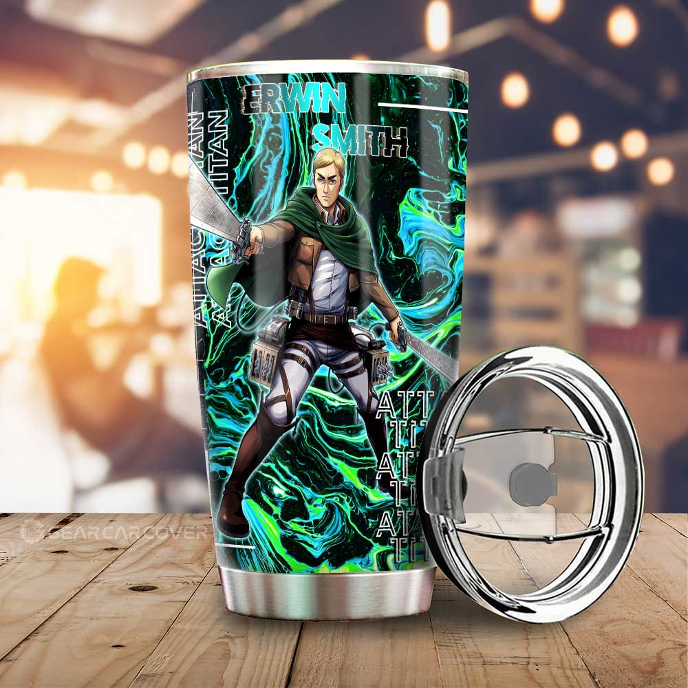 Erwin Smith Tumbler Cup Custom Attack On Titan Car Accessories - Gearcarcover - 1