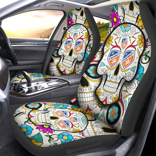 FC Cincinnati Car Seat Covers Custom Sugar Skull Car Accessories - Gearcarcover - 1