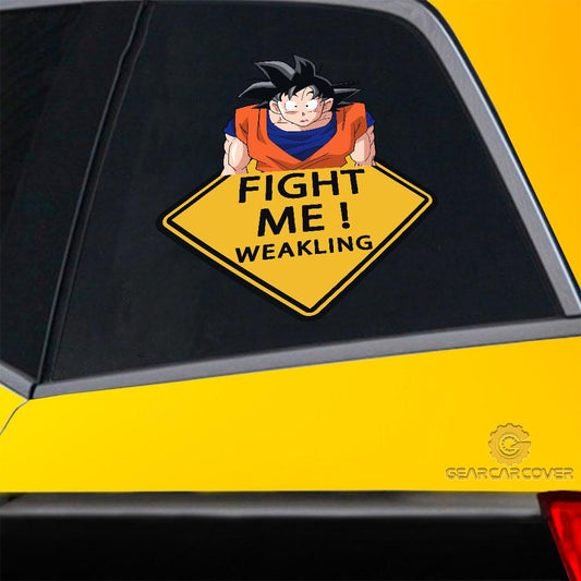 Fight Me Goku Warning Car Sticker Custom Car Accessories - Gearcarcover - 2