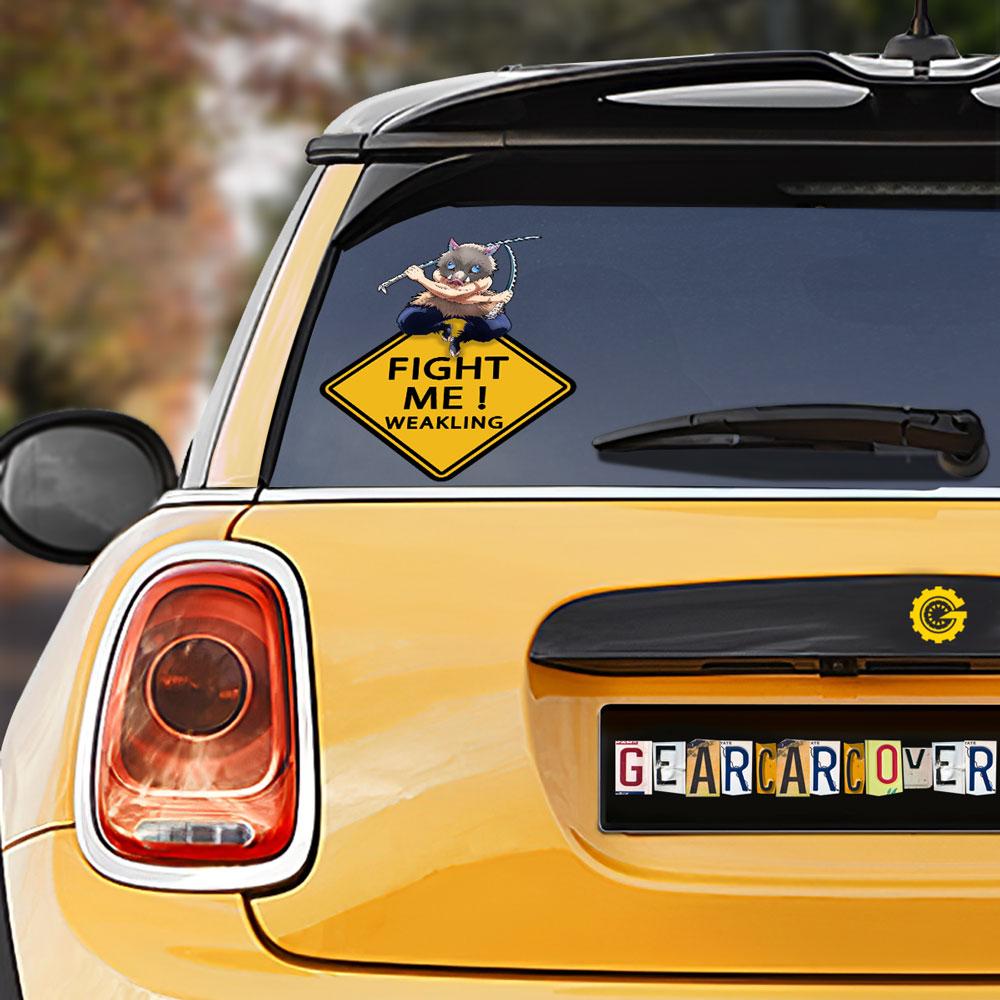Fight Me Inosuke Warning Car Sticker Custom Car Accessories - Gearcarcover - 1
