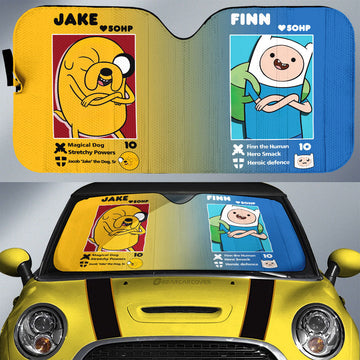 Finn x Jake Car Sunshade Custom Adventure Time Car Accessories - Gearcarcover - 1
