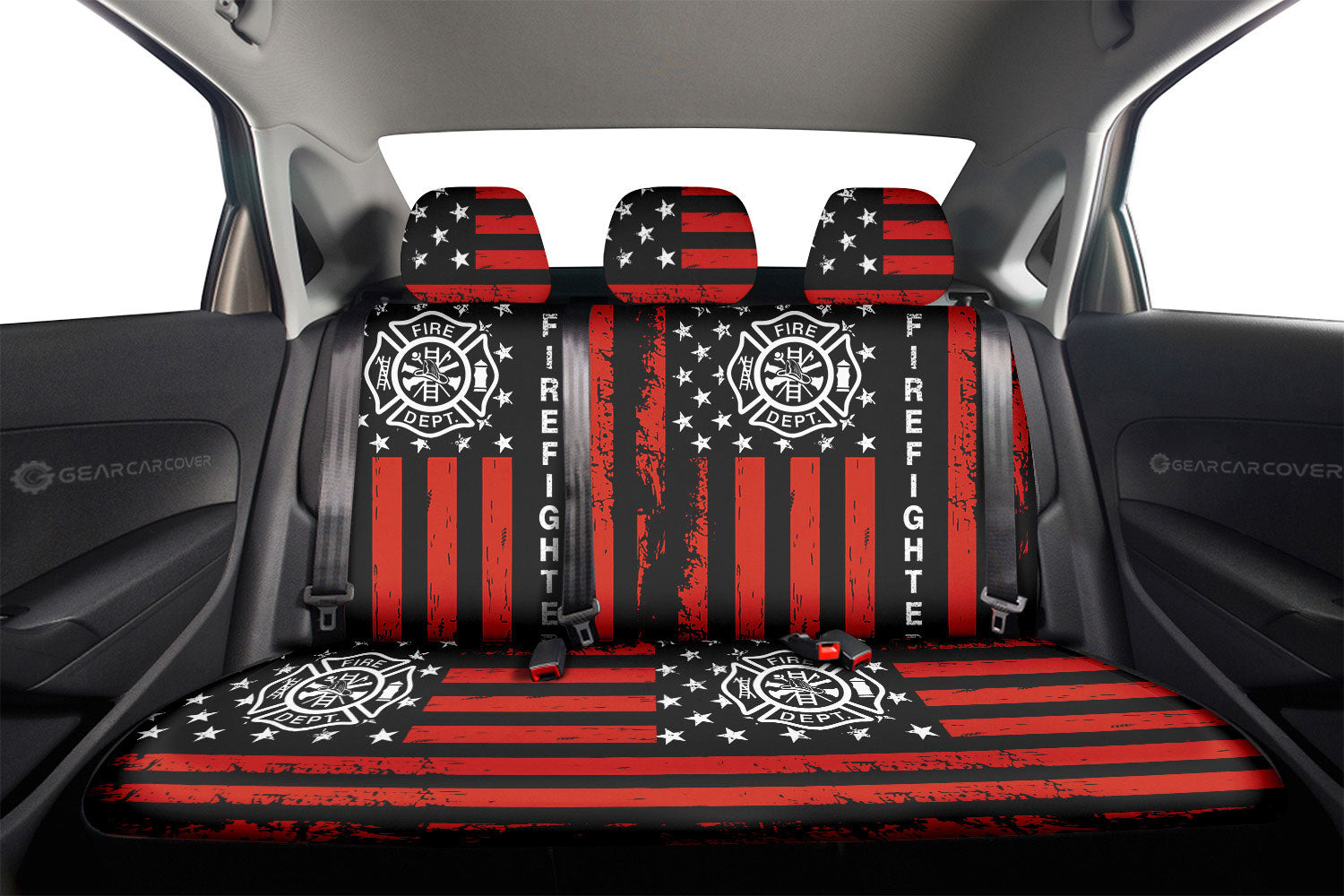 Firefighter Car Back Seat Covers Custom Car Accessories - Gearcarcover - 2