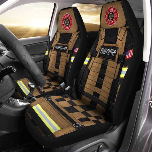 Firefighter USA Fire Dept Car Seat Covers Car Accessories - Gearcarcover - 1