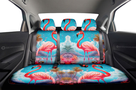 Flamingo Mixed Floral Car Back Seat Cover Custom Car Accessories - Gearcarcover - 2