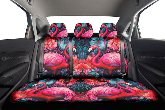 Flamingo Mixed Floral Car Back Seat Cover Custom Car Accessories - Gearcarcover - 2