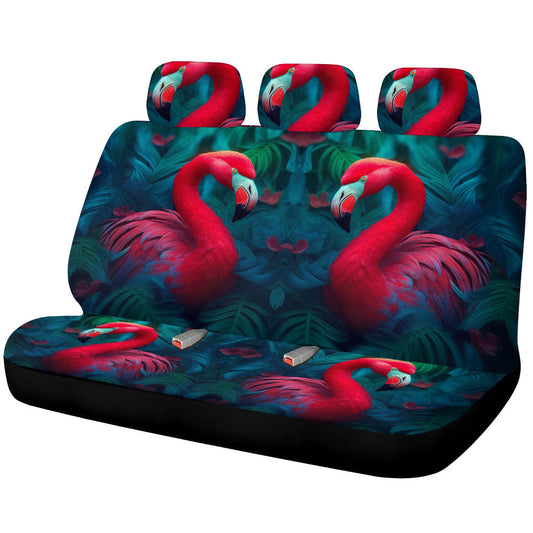 Flamingo Mixed Floral Car Back Seat Cover Custom Car Accessories - Gearcarcover - 1