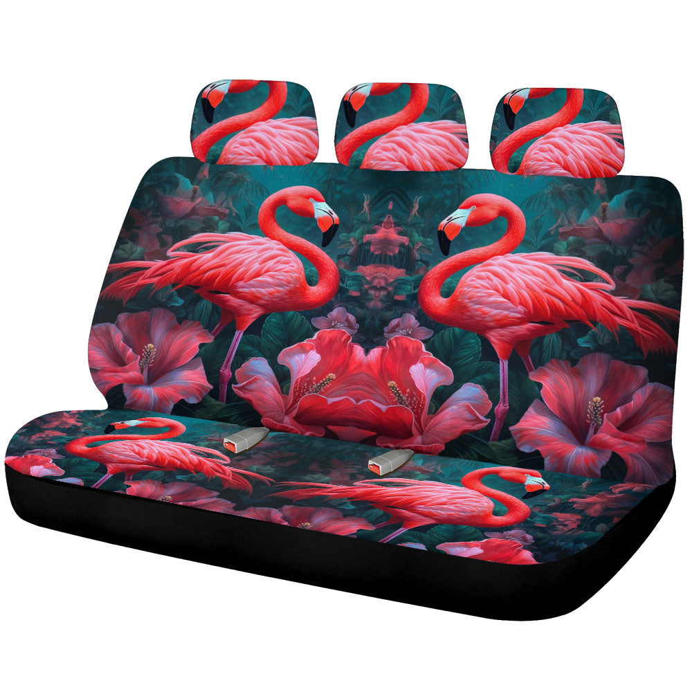 Flamingo Mixed Floral Car Back Seat Cover Custom Car Accessories - Gearcarcover - 1