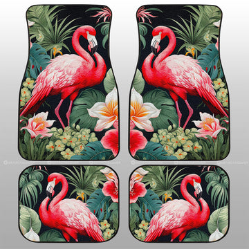 Flamingo Mixed Floral Car Floor Mats Custom Car Accessories - Gearcarcover - 1