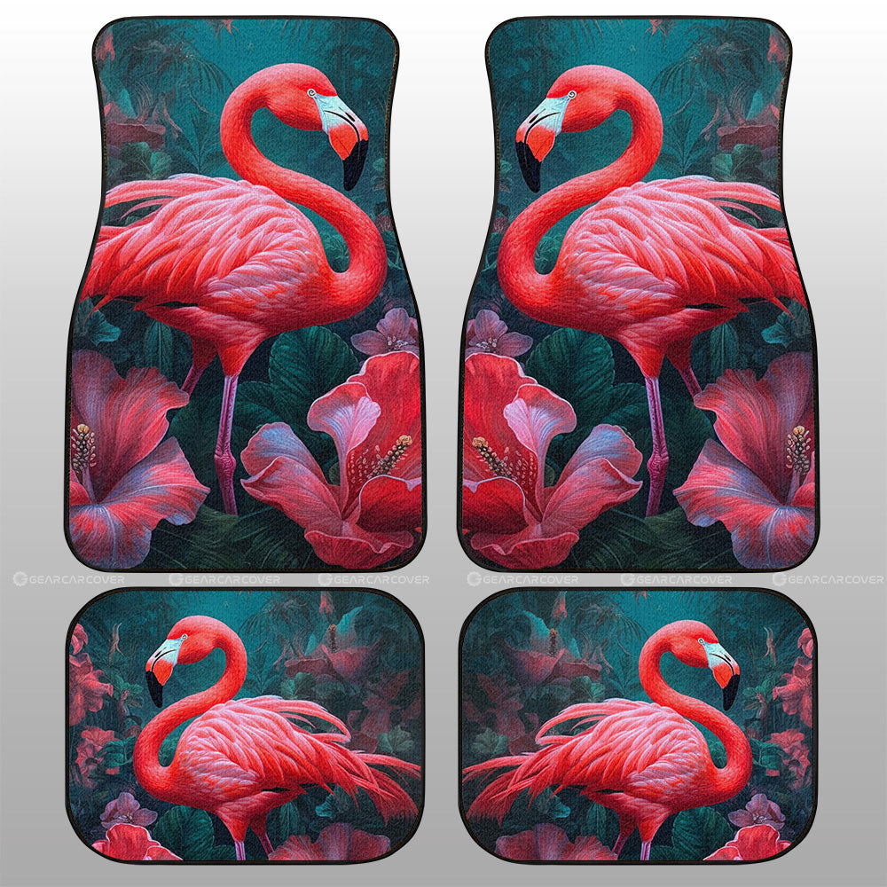 Flamingo Mixed Floral Car Floor Mats Custom Car Accessories - Gearcarcover - 1