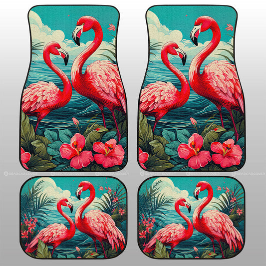 Flamingo Mixed Floral Car Floor Mats Custom Car Accessories - Gearcarcover - 1