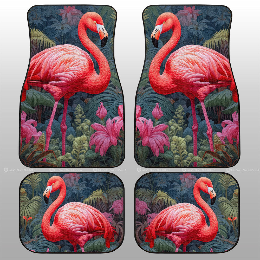 Flamingo Mixed Floral Car Floor Mats Custom Car Accessories - Gearcarcover - 1