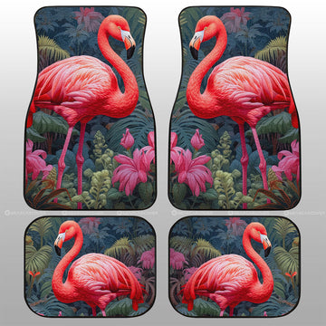 Flamingo Mixed Floral Car Floor Mats Custom Car Accessories - Gearcarcover - 1