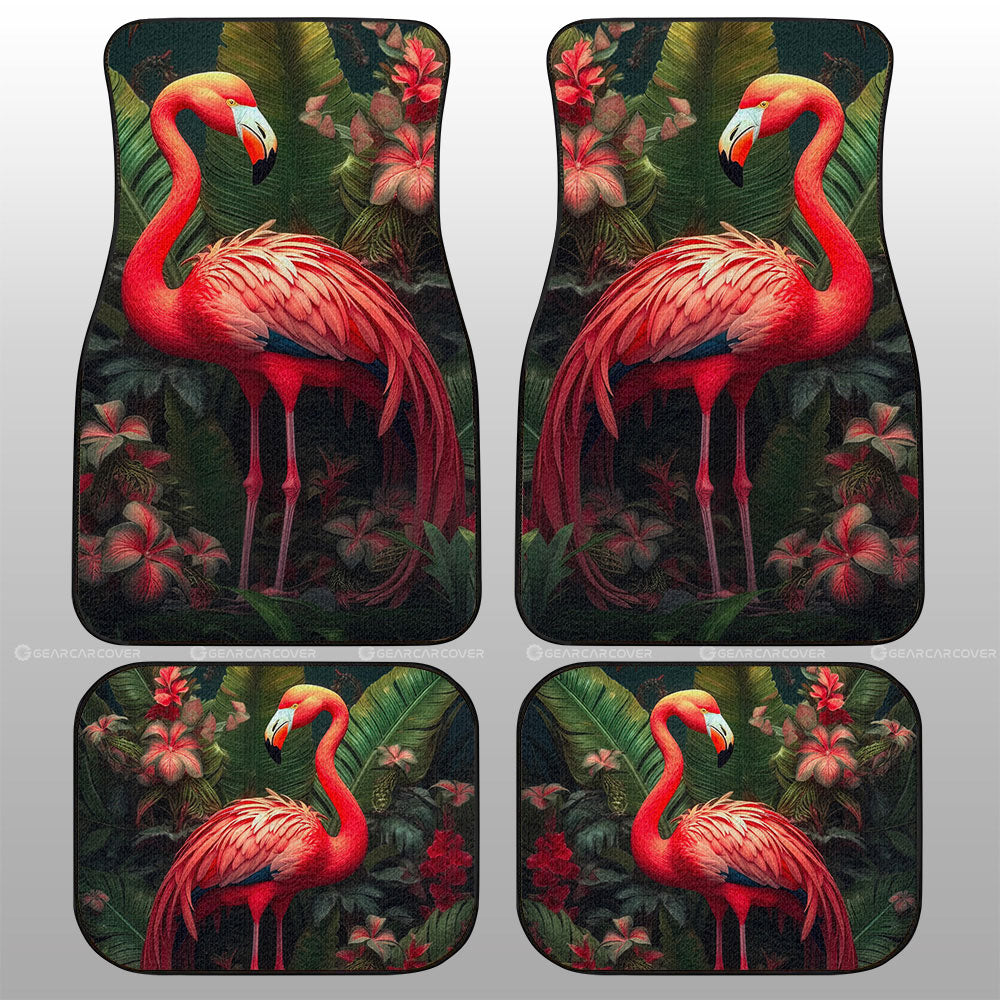Flamingo Mixed Floral Car Floor Mats Custom Car Accessories - Gearcarcover - 1