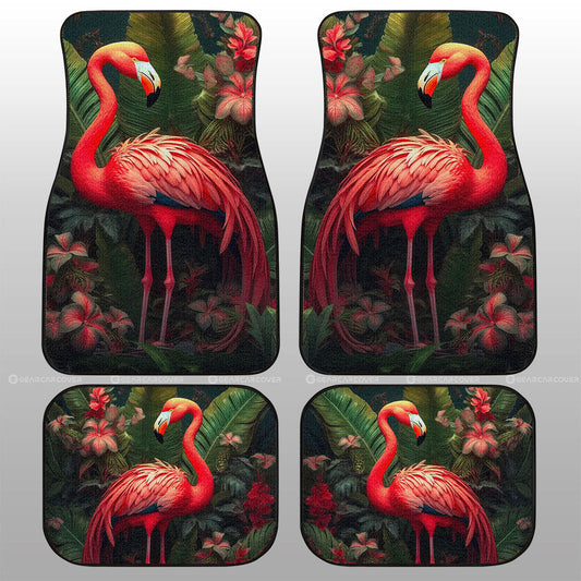 Flamingo Mixed Floral Car Floor Mats Custom Car Accessories - Gearcarcover - 1