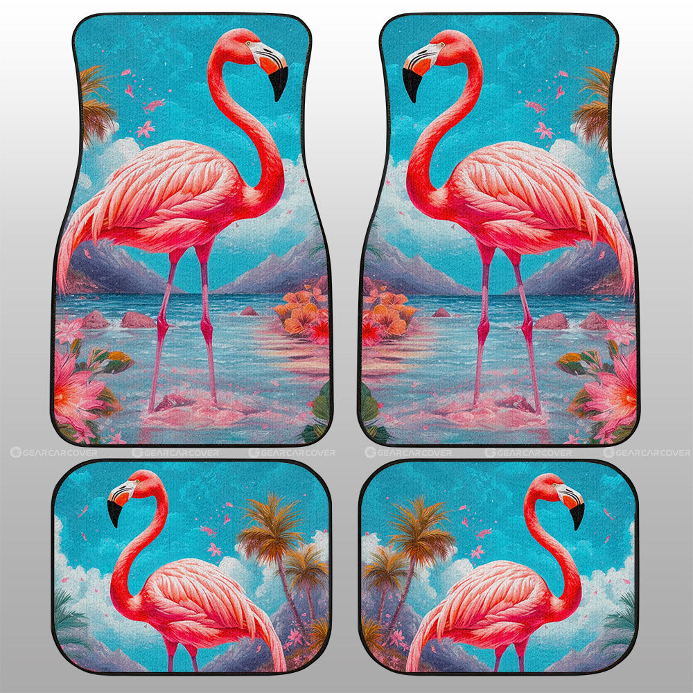 Flamingo Mixed Floral Car Floor Mats Custom Car Accessories - Gearcarcover - 1