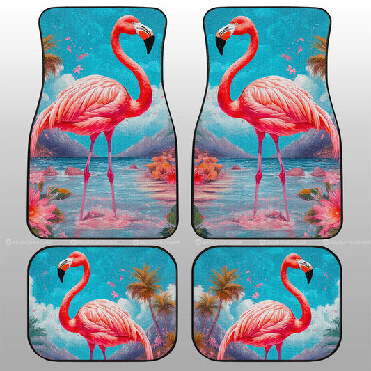 Flamingo Mixed Floral Car Floor Mats Custom Car Accessories - Gearcarcover - 1