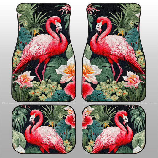 Flamingo Mixed Floral Car Floor Mats Custom Car Accessories - Gearcarcover - 1
