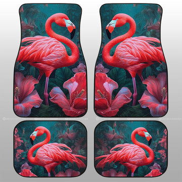 Flamingo Mixed Floral Car Floor Mats Custom Car Accessories - Gearcarcover - 1