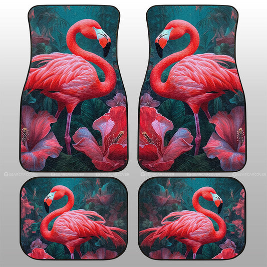 Flamingo Mixed Floral Car Floor Mats Custom Car Accessories - Gearcarcover - 1