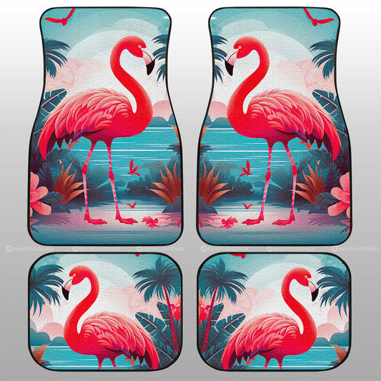 Flamingo Mixed Floral Car Floor Mats Custom Car Accessories - Gearcarcover - 1