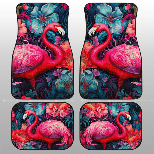 Flamingo Mixed Floral Car Floor Mats Custom Car Accessories - Gearcarcover - 1