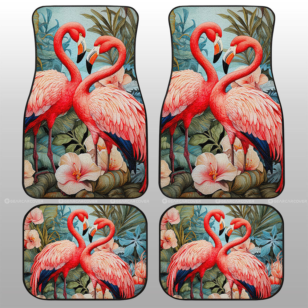 Flamingo Mixed Floral Car Floor Mats Custom Car Accessories - Gearcarcover - 1