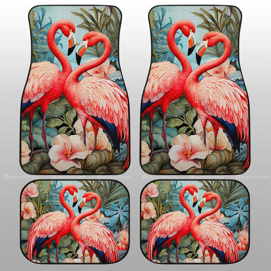 Flamingo Mixed Floral Car Floor Mats Custom Car Accessories - Gearcarcover - 1