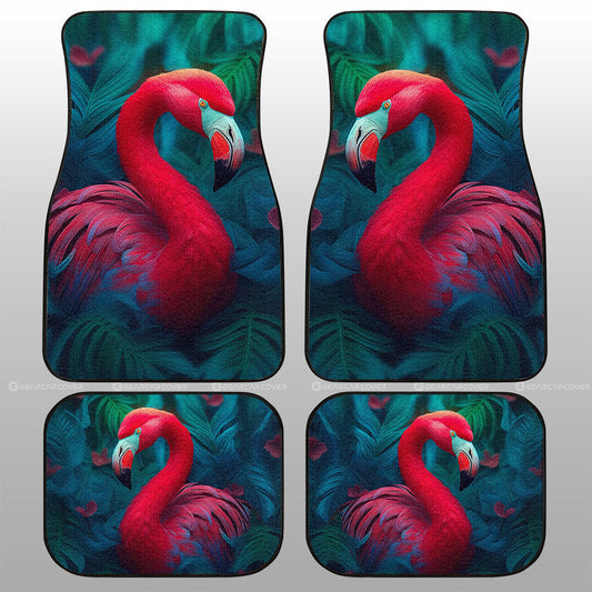 Flamingo Mixed Floral Car Floor Mats Custom Car Accessories - Gearcarcover - 1
