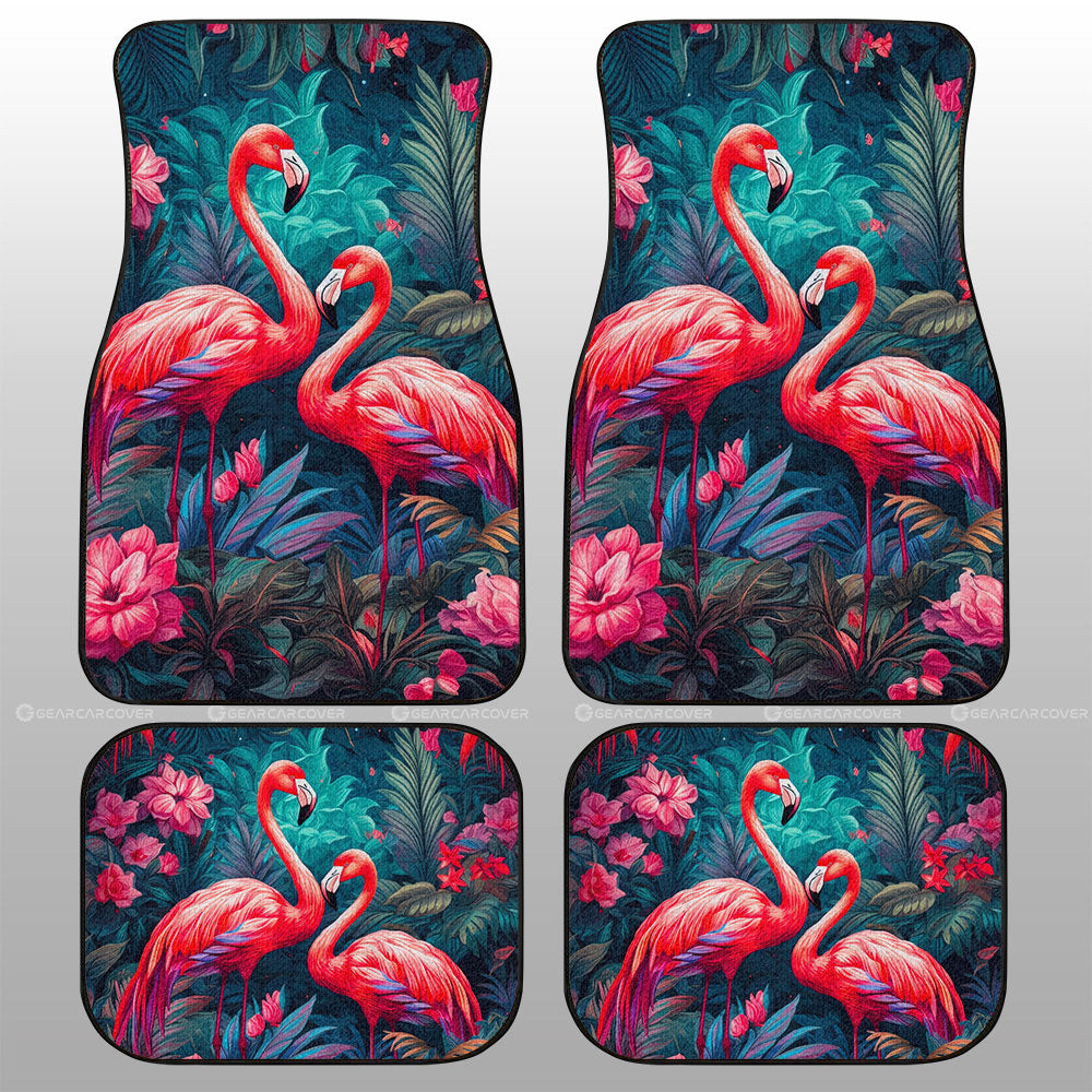 Flamingo Mixed Floral Car Floor Mats Custom Car Accessories - Gearcarcover - 1