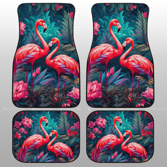 Flamingo Mixed Floral Car Floor Mats Custom Car Accessories - Gearcarcover - 1