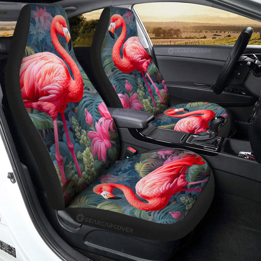 Flamingo Mixed Floral Car Seat Covers Custom Car Accessories - Gearcarcover - 2