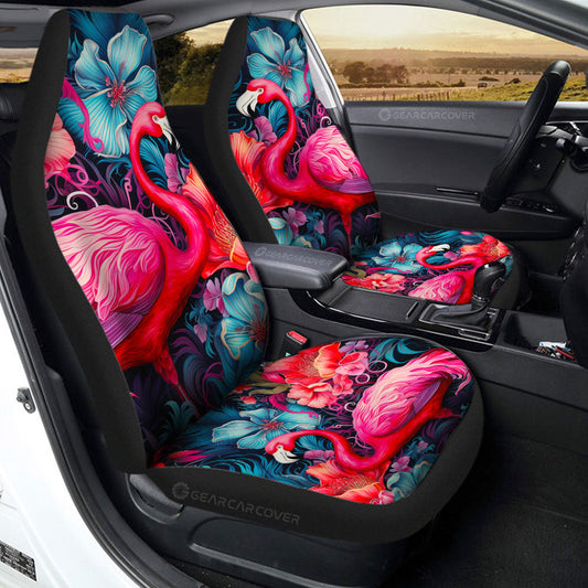 Flamingo Mixed Floral Car Seat Covers Custom Car Accessories - Gearcarcover - 2