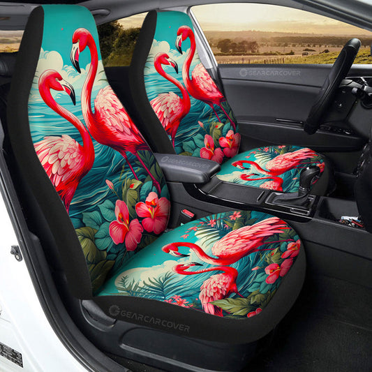 Flamingo Mixed Floral Car Seat Covers Custom Car Accessories - Gearcarcover - 2