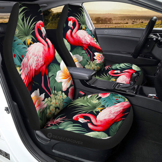 Flamingo Mixed Floral Car Seat Covers Custom Car Accessories - Gearcarcover - 2