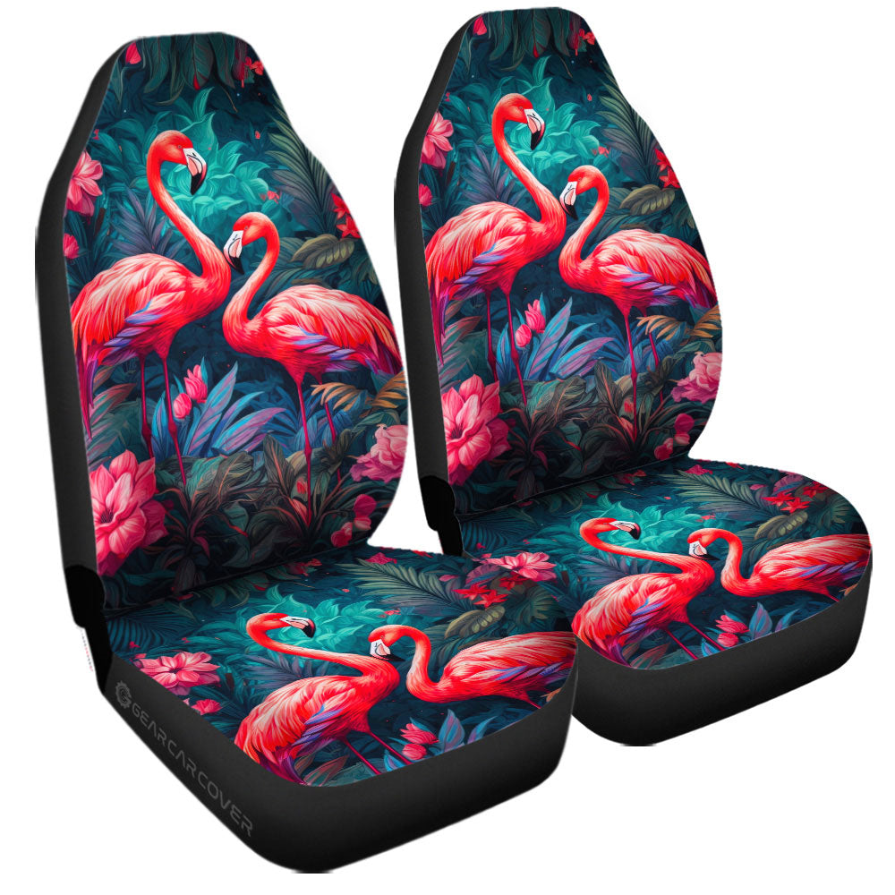 Flamingo Mixed Floral Car Seat Covers Custom Car Accessories - Gearcarcover - 3