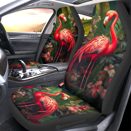 Flamingo Mixed Floral Car Seat Covers Custom Car Accessories - Gearcarcover - 1