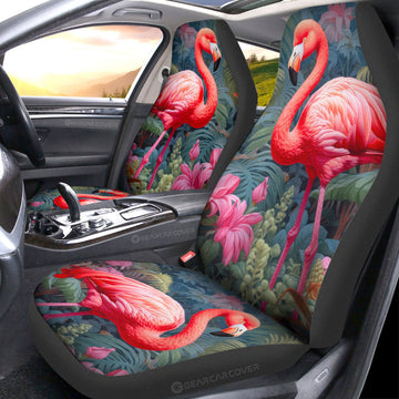 Flamingo Mixed Floral Car Seat Covers Custom Car Accessories - Gearcarcover - 1