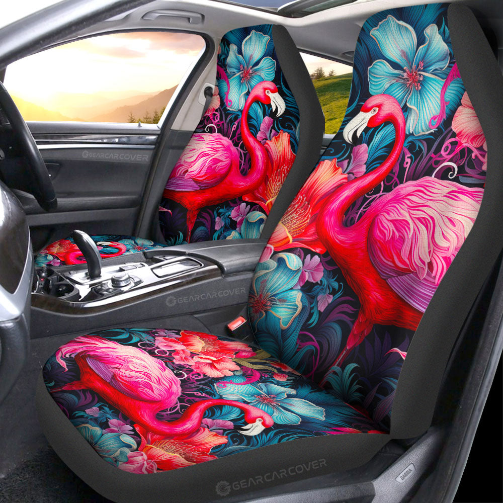 Flamingo Mixed Floral Car Seat Covers Custom Car Accessories - Gearcarcover - 1